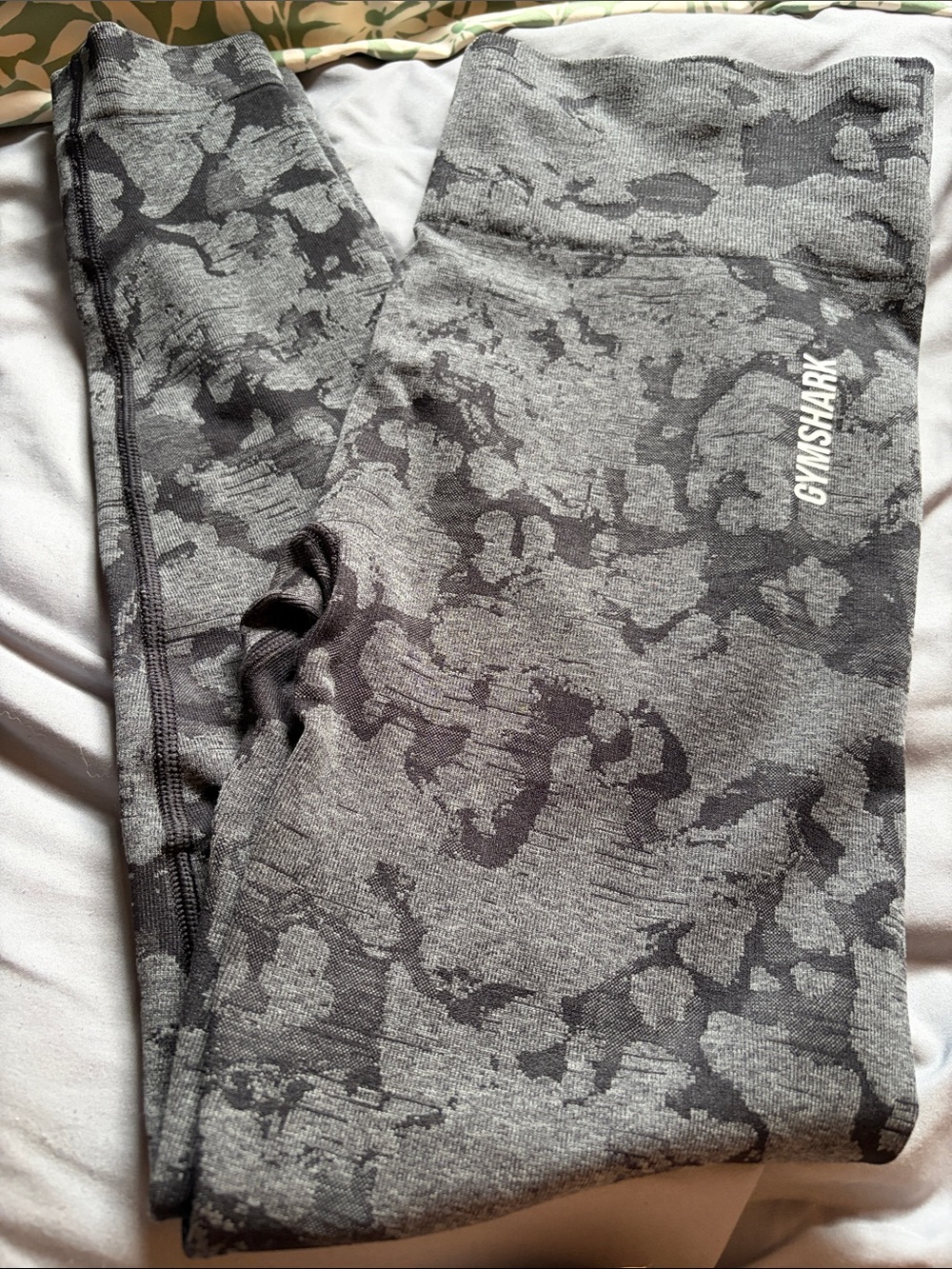 Gymshark Gray Camo High-Waist Seamless Leggings